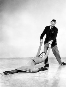 July 1957: Film star dancers Fred Astaire (Frederick Austerlitz) (1899 - 1987) and Cyd Charisse (Tula Ellice Finklea/Lily Norwood) as they appear in 'Silk Stockings' which opens at the Empire Theatre on August 1st 1957.