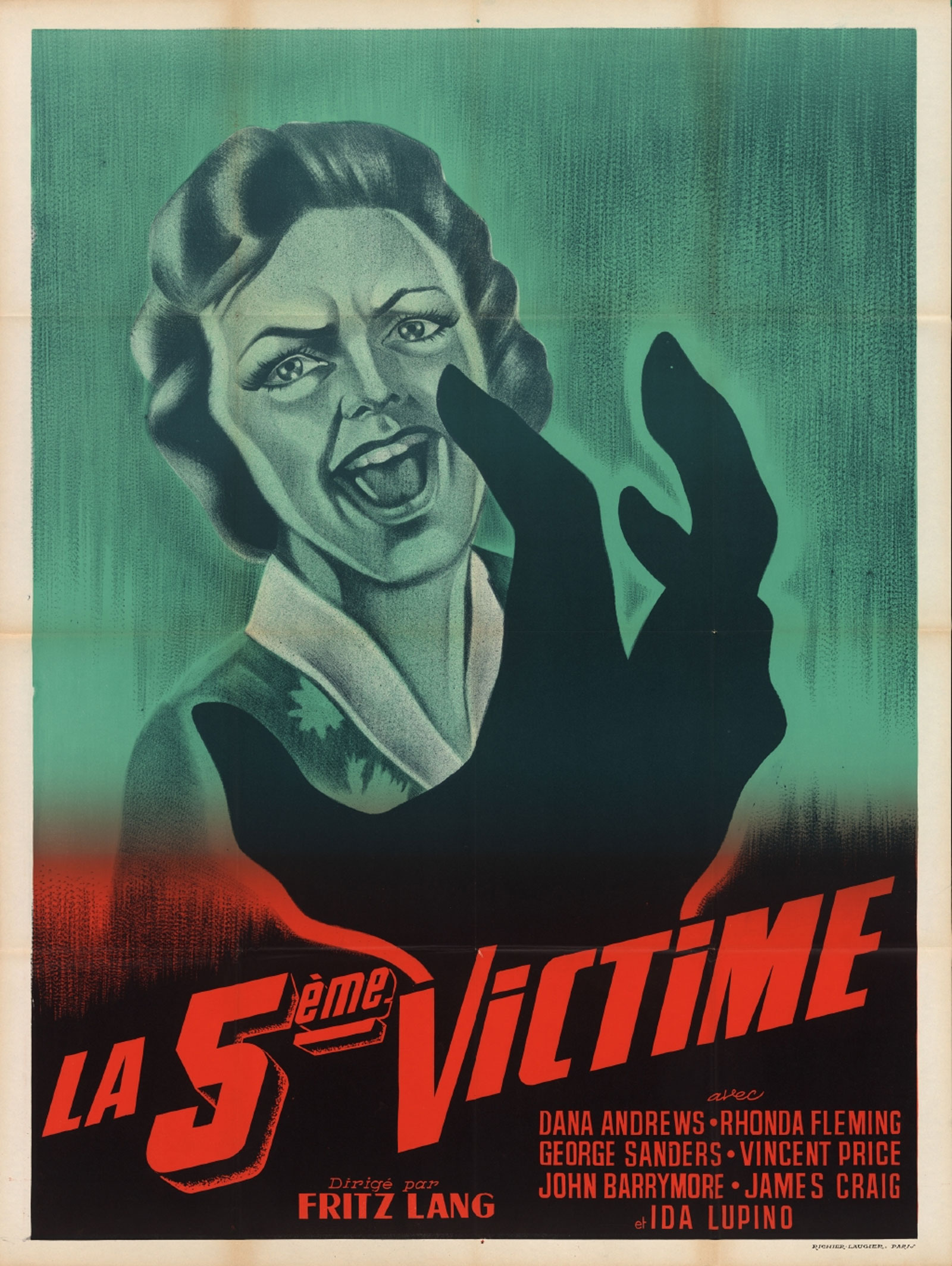 Affiche de "La 5ème victime" de Fritz Lang